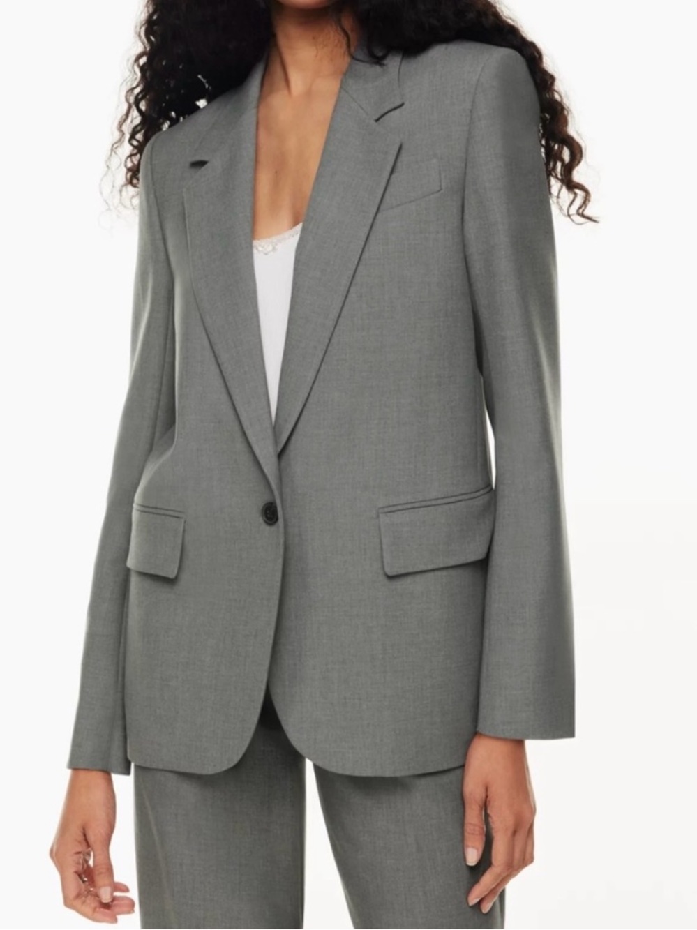 Aritzia Wilfred Generations Charcoal Heather Gray One Button Blazer XS